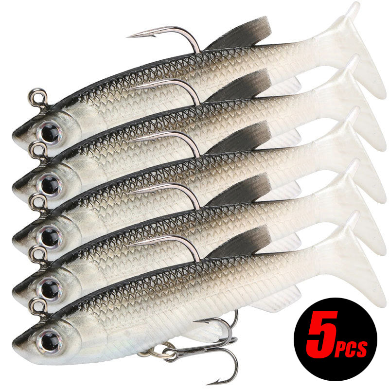 5PCS Soft Fishing Lure Kit 3.3in