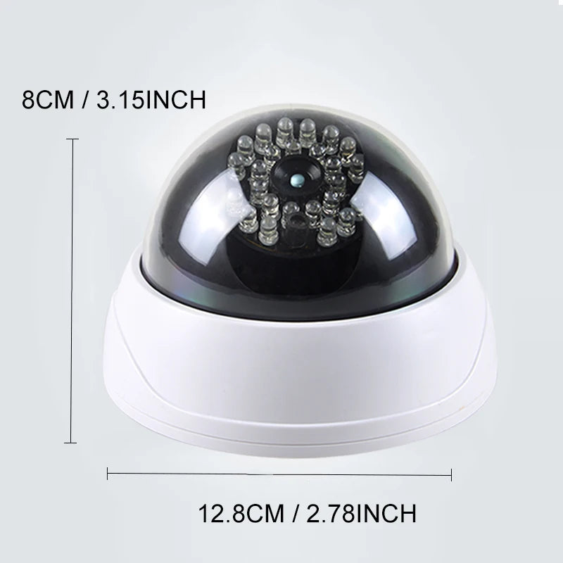 Dummy Dome Security Camera with Red LED Light