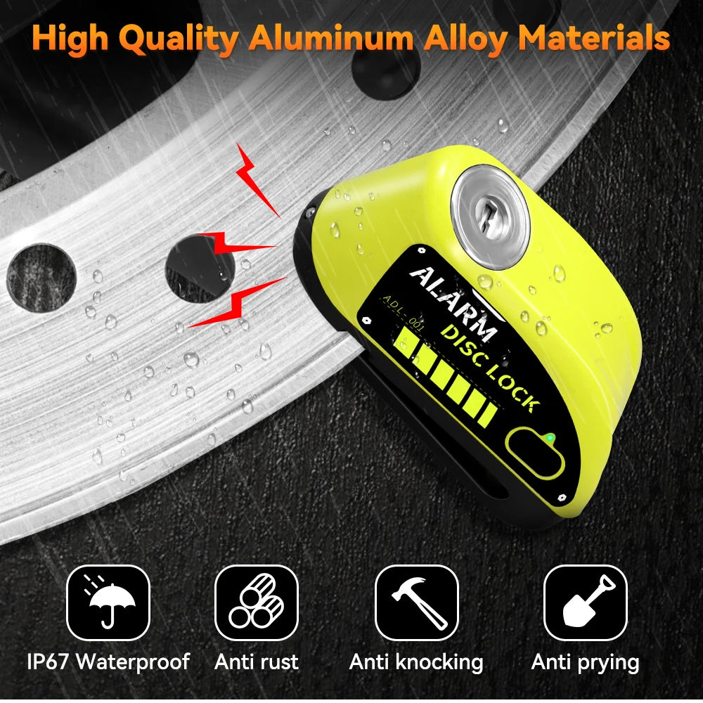 120dB Motorcycle Disc Brake Alarm Lock