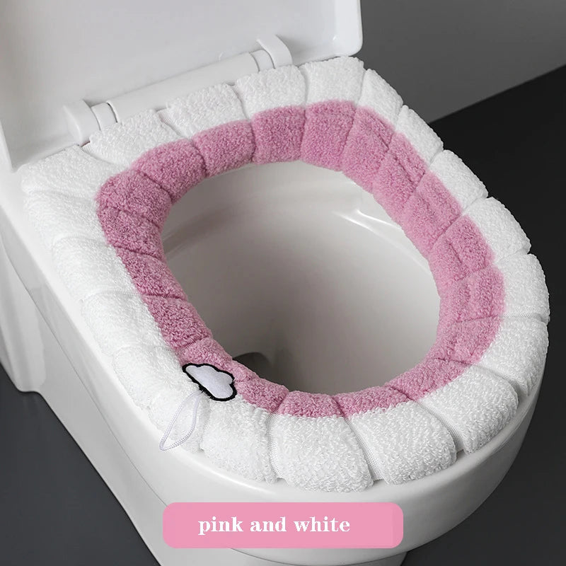 Soft Plush Toilet Seat Cover with Handle – Warm & Reusable