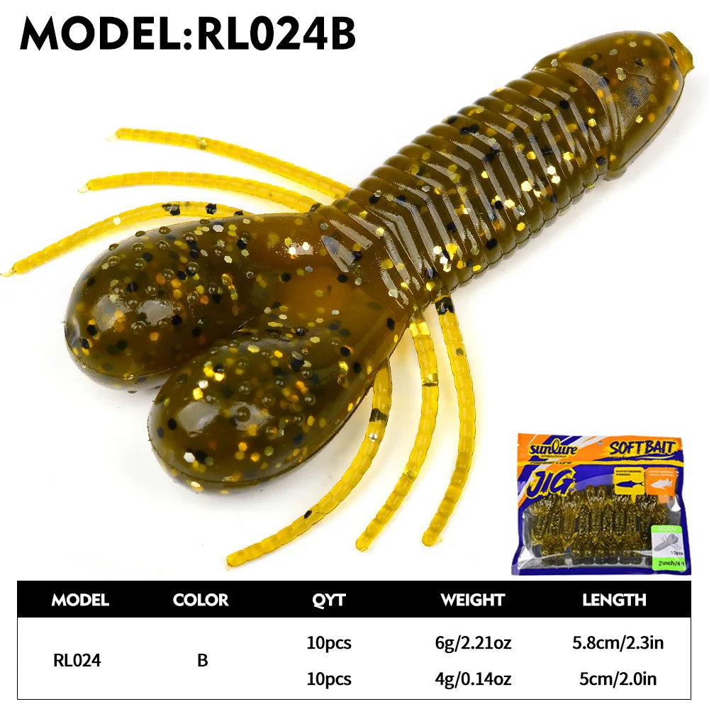 10 Pack Insect Soft Fishing Lures