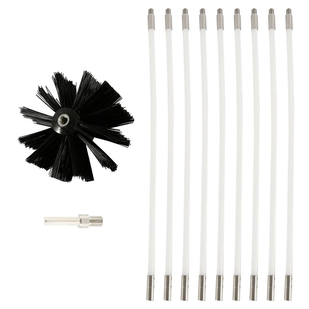 Extendable Chimney Cleaning Brush & Flexible Rod Kit
