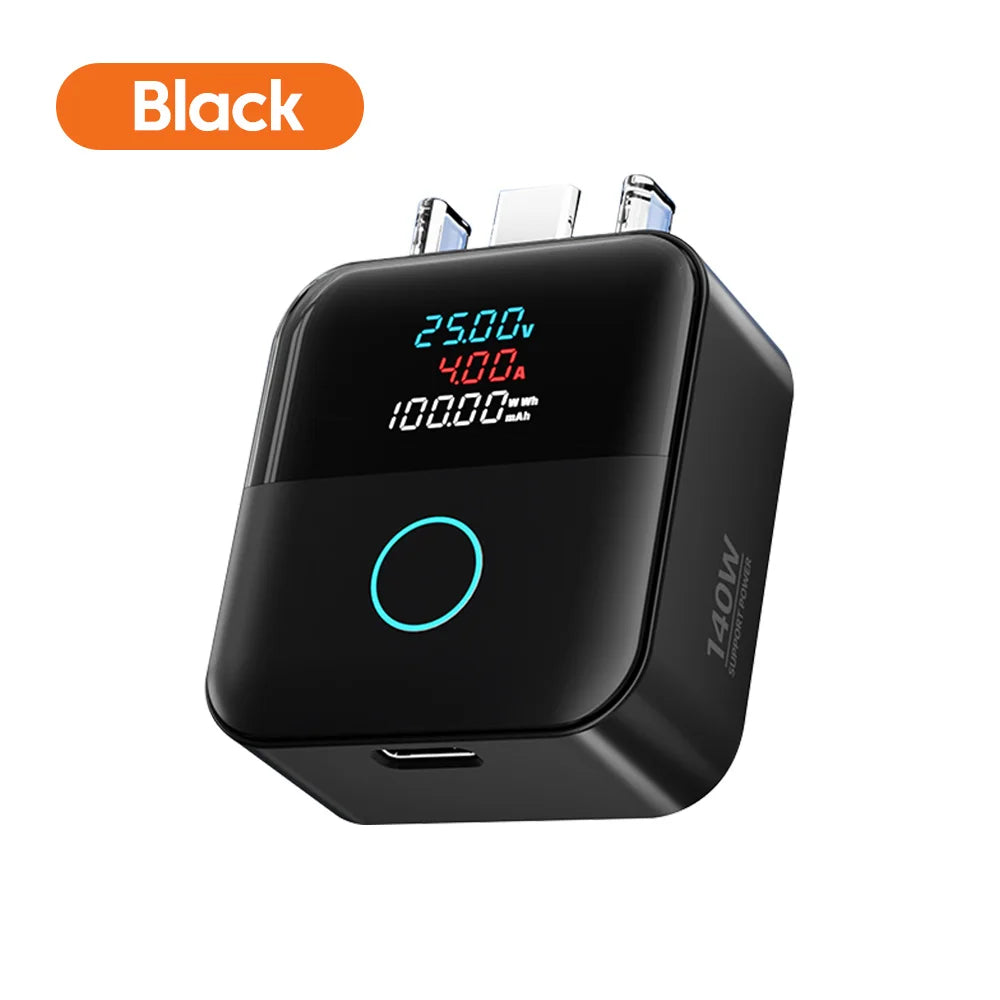 140W Auto-Disconnect USB-C Adapter with LED Power Display