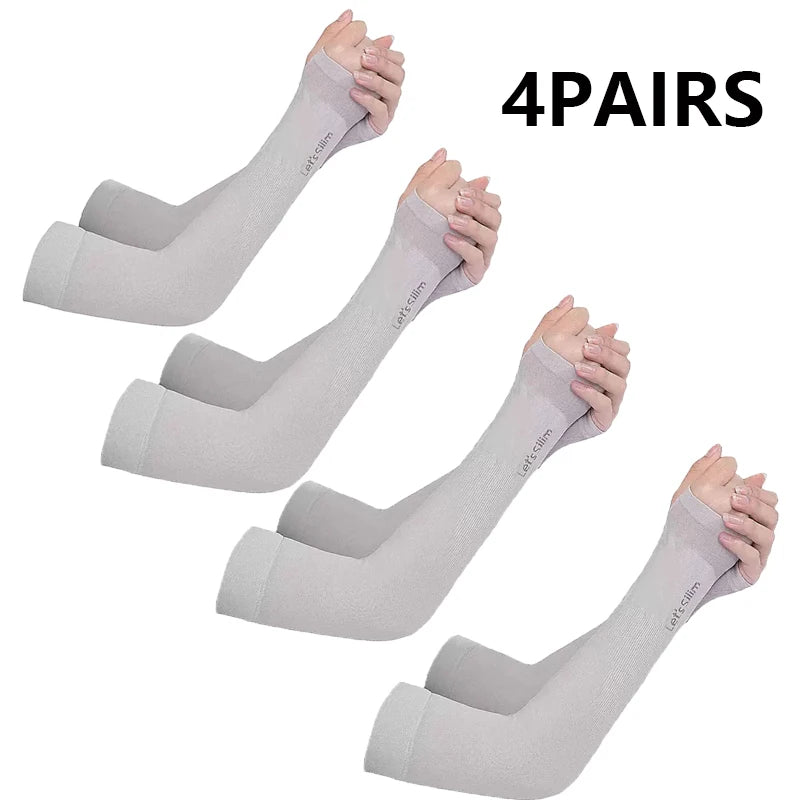 4 Pairs UV Protection Cooling Arm Sleeves (T)
