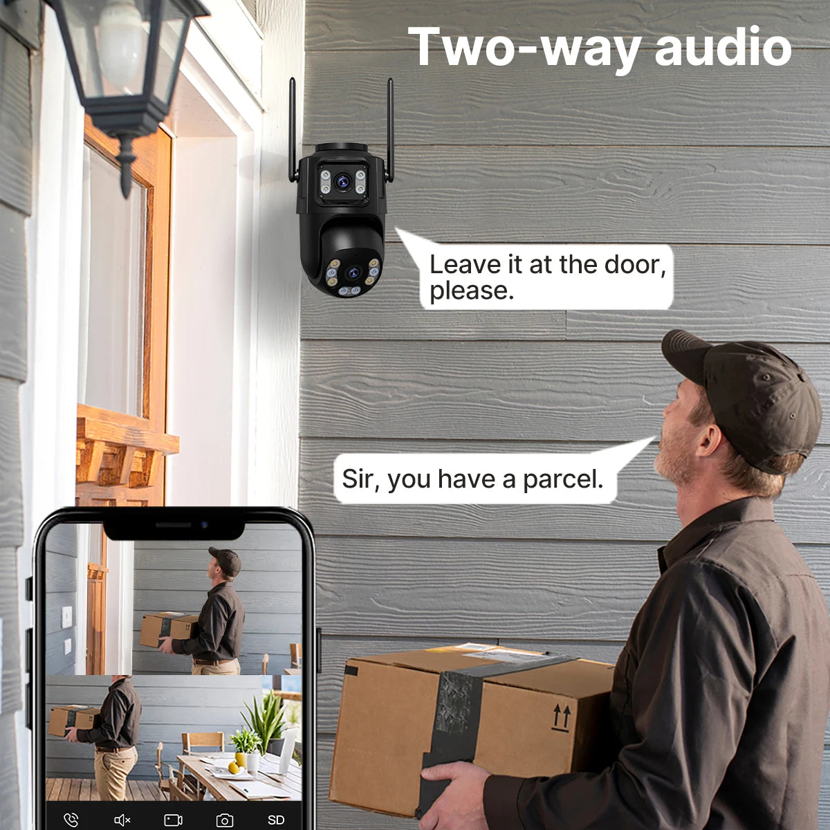 8MP Dual-Lens Outdoor PTZ WiFi Security Camera