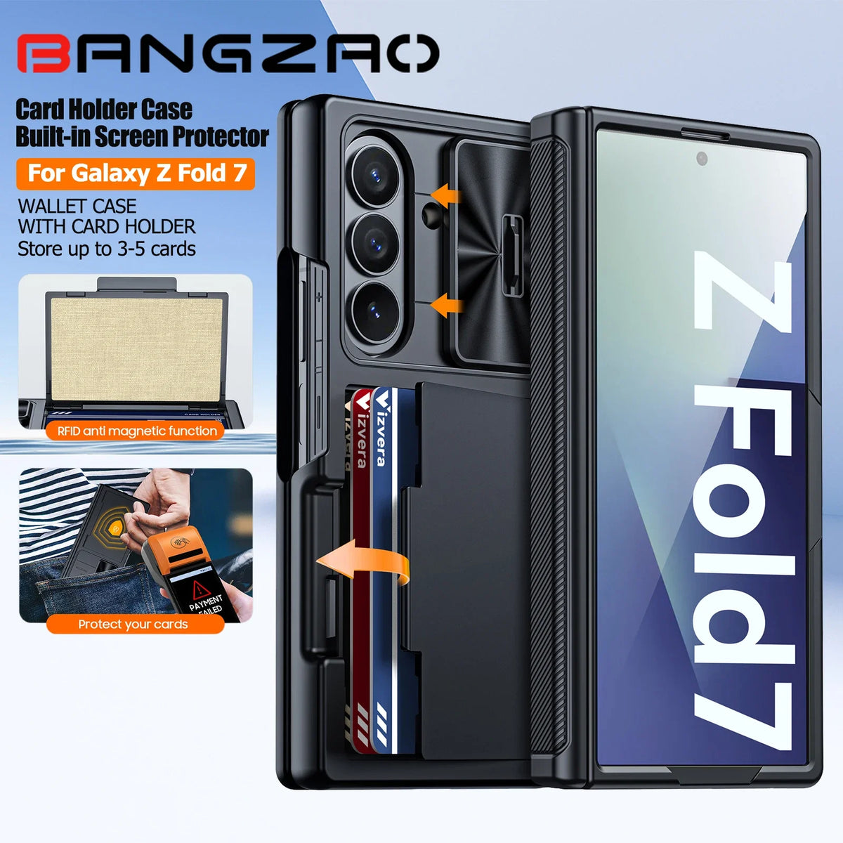 Funda cartera con RFID para Galaxy Z Fold 7