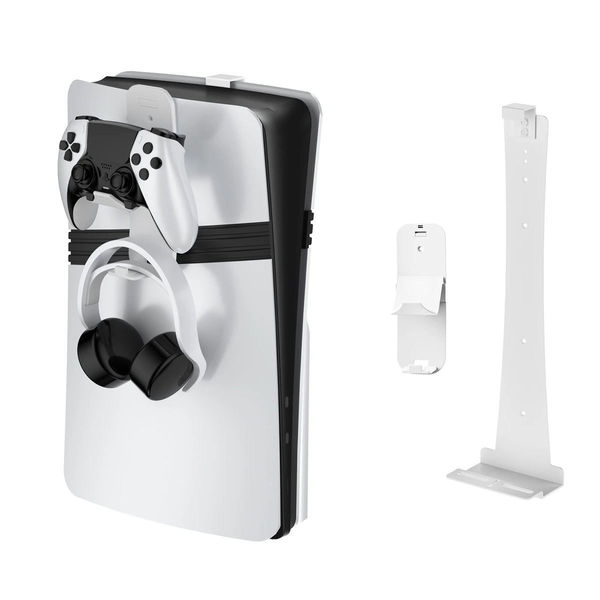 PS5 Slim Metal Wall Mount with Controller & Headset Holders