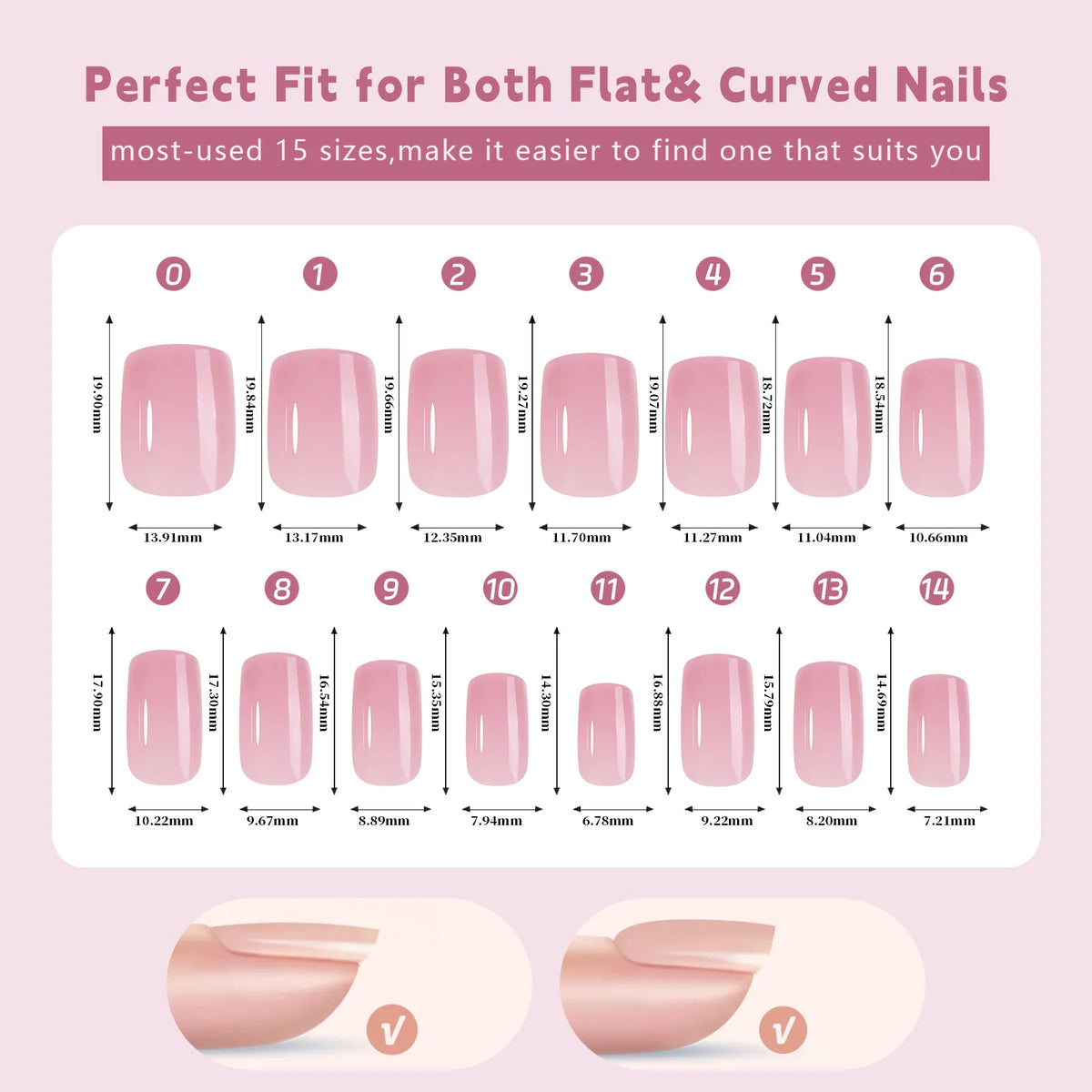 150 piezas de uñas postizas almendradas color nude – estilo ballet
