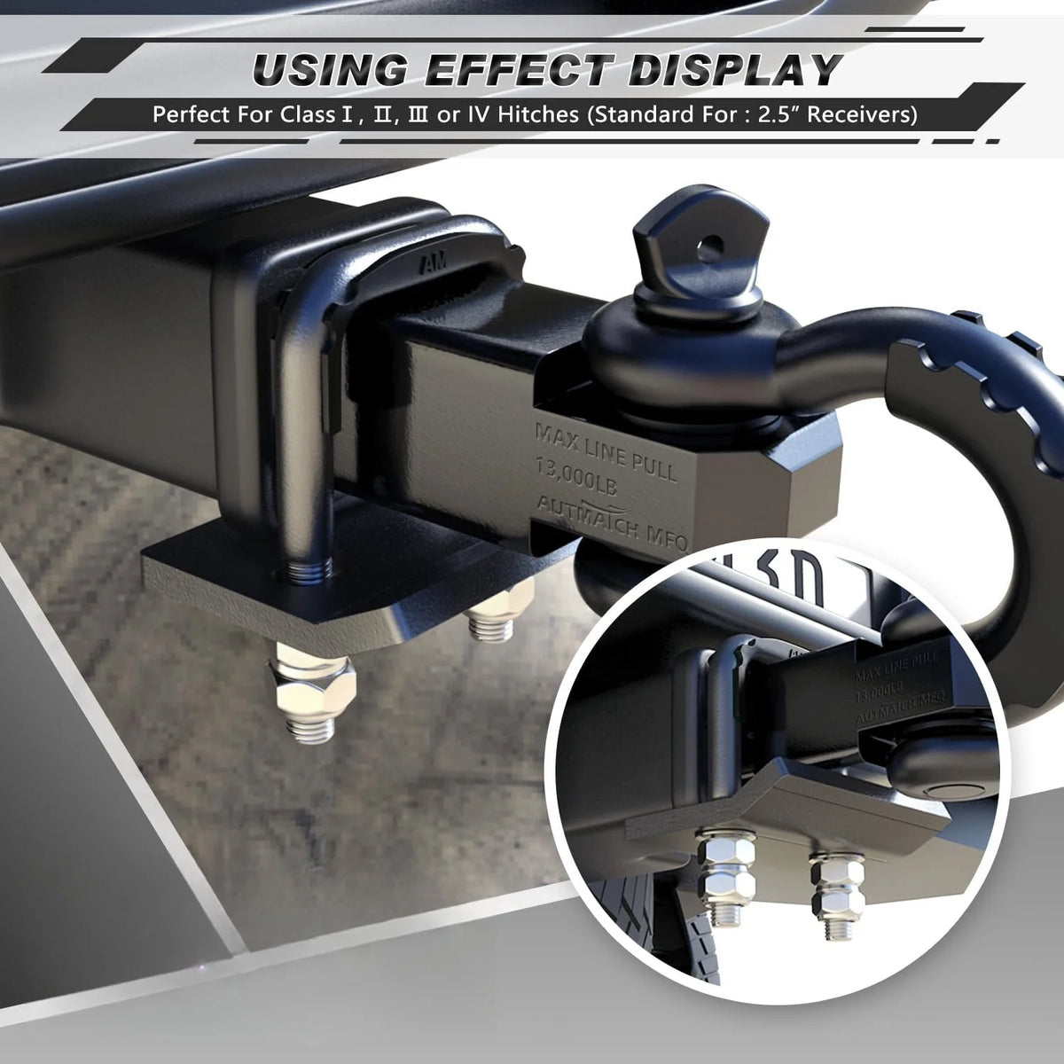 Heavy-Duty Anti-Rattle Hitch Clamp for 2.5" Receivers