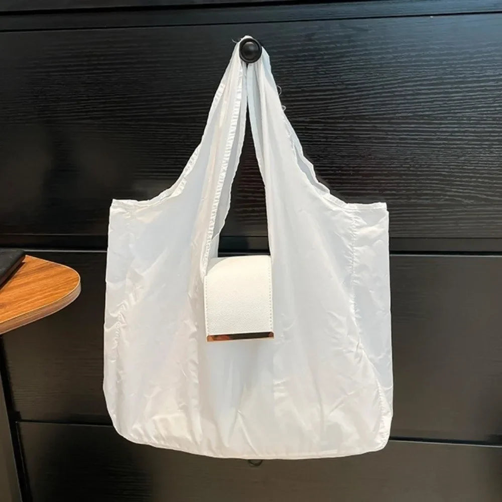 Foldable Reusable Shopping Tote Bag with Keychain