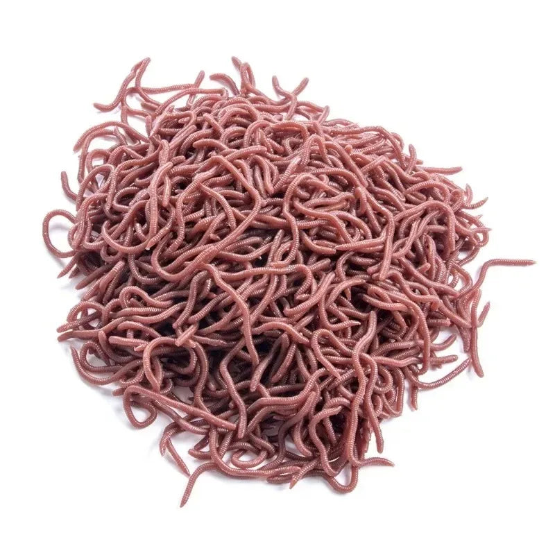 50-Piece Ultra-Realistic Soft Plastic Earthworm Lures