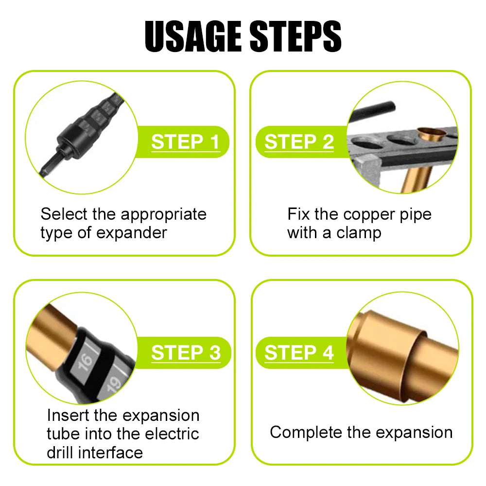 Copper Pipe Expander Drill Bit Set