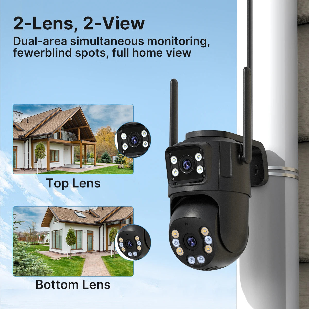 8MP Dual-Lens Outdoor PTZ WiFi Security Camera