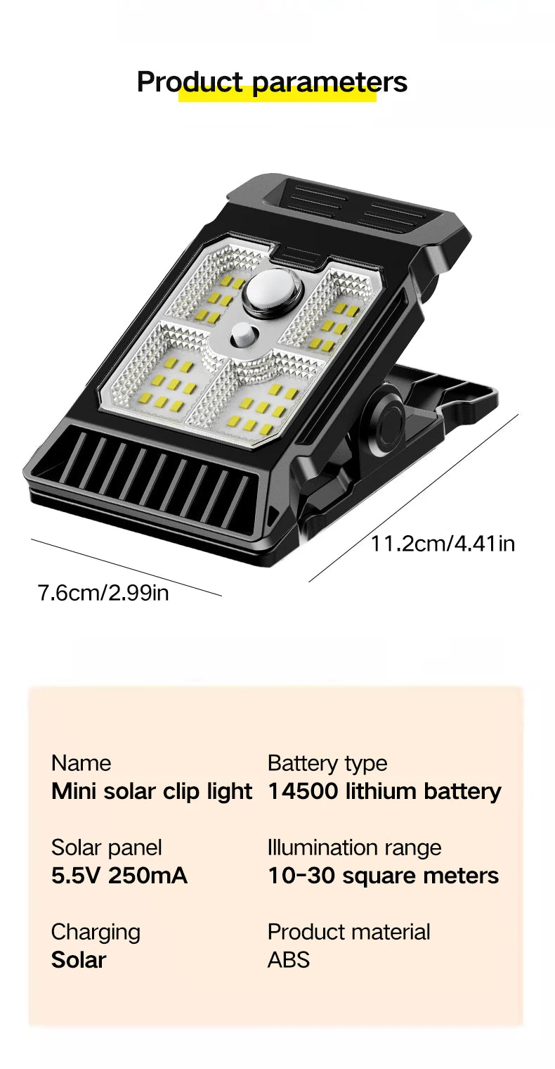 Solar Motion Sensor Clip-On Garden Light