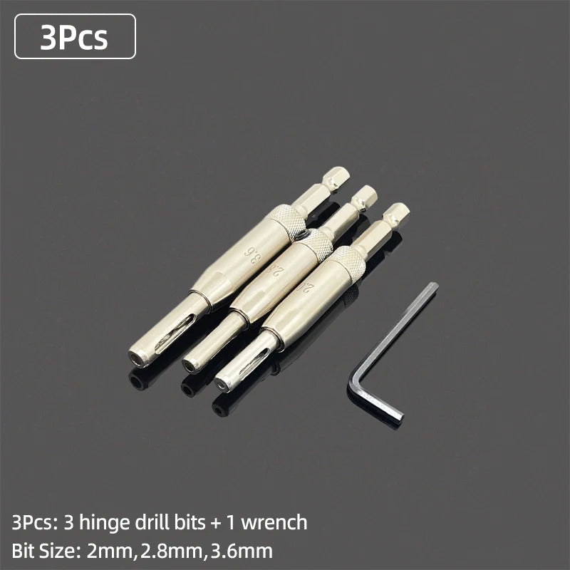 Self-Centering Hinge Drill Bit SET
