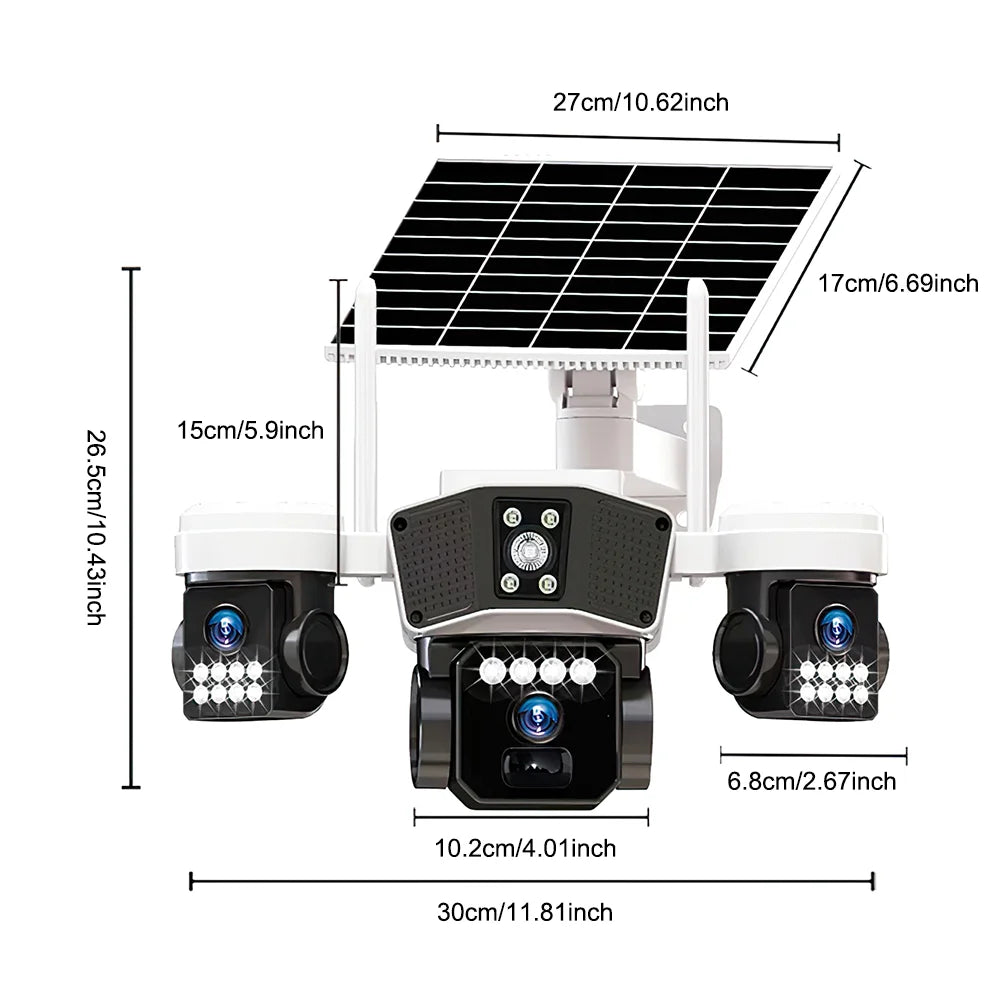 6MP Triple-Lens Solar PTZ Security Camera