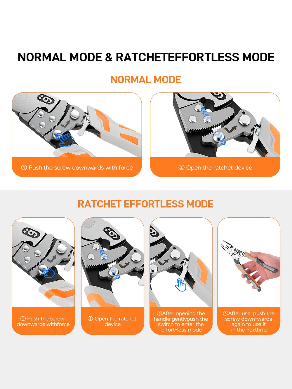 Self-Locking Ratchet Wire Cutter Pliers
