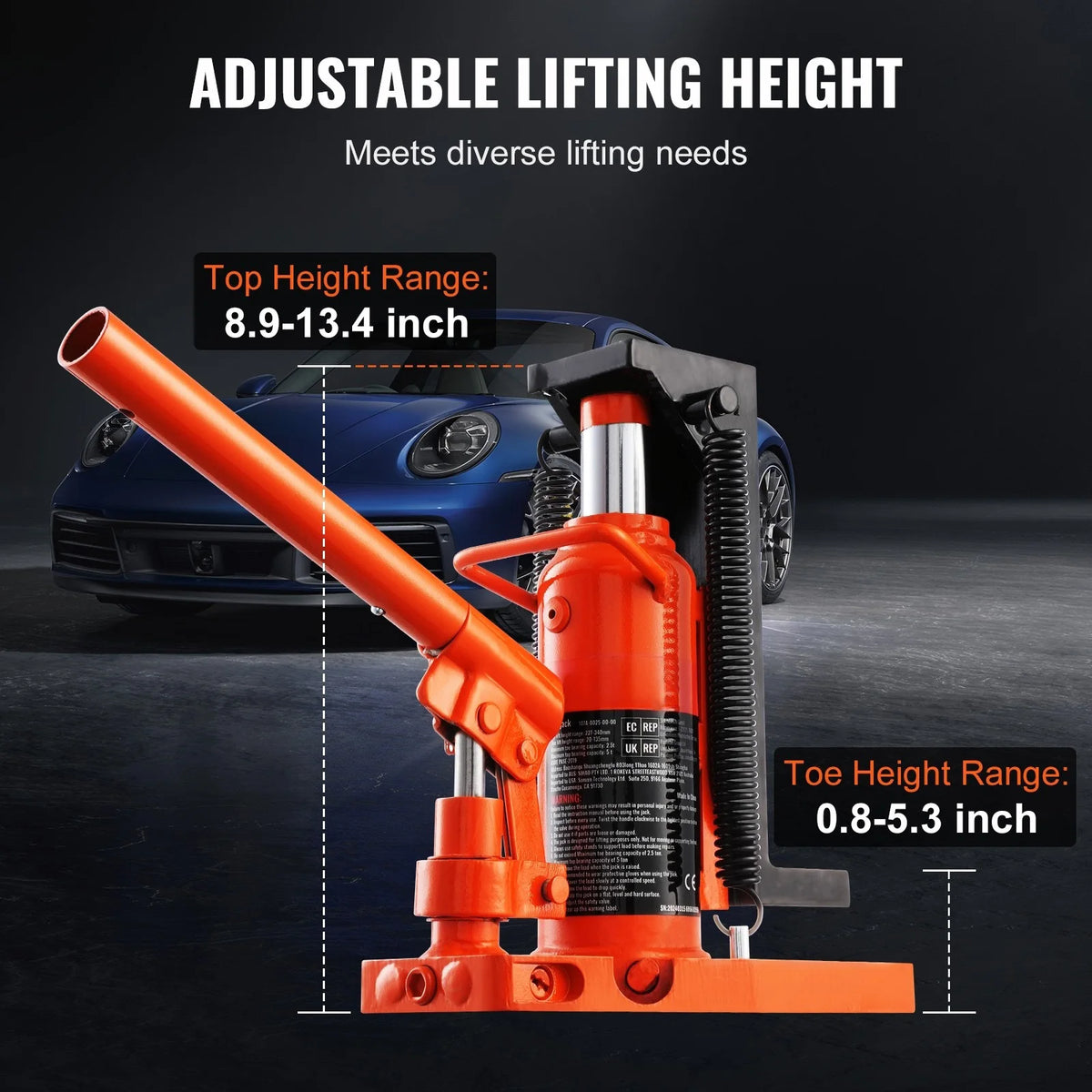 2.5T Air Hydraulic Toe Jack Lift