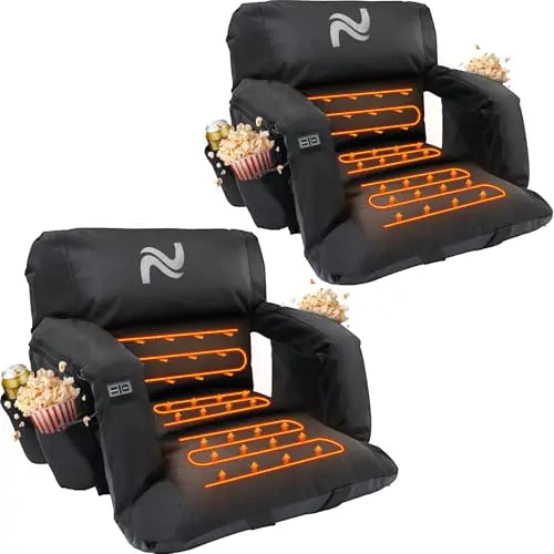 (2-Pack) 25" Heated Stadium Seats β Sofa-Style Comfort Anywhere