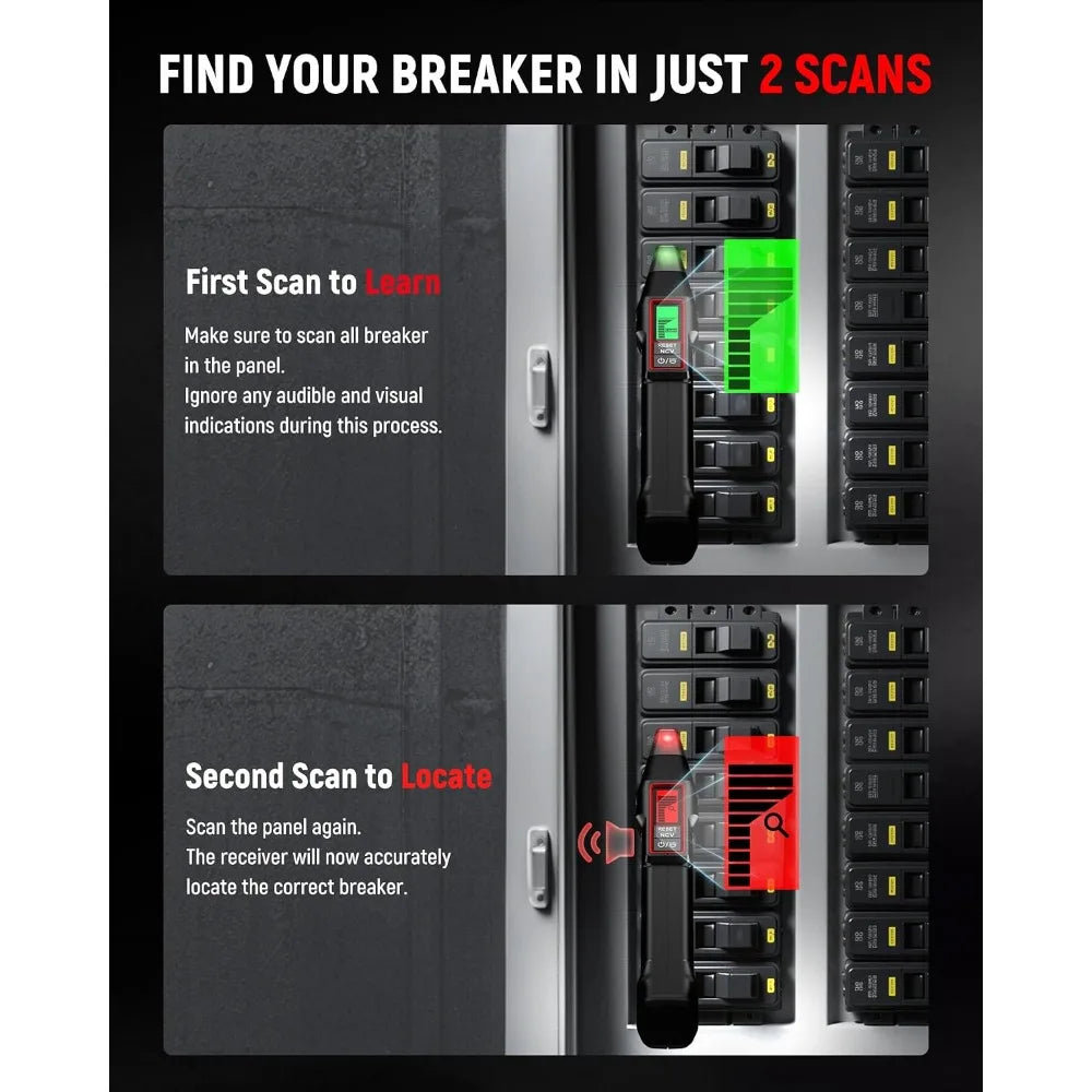 Circuit Breaker Finder & GFCI Outlet Tester with LCD Display