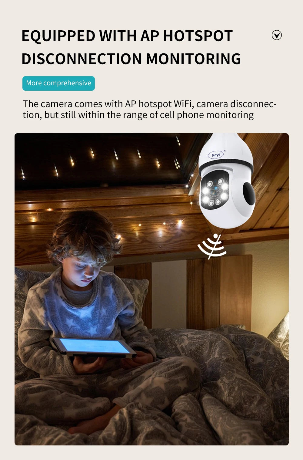 360° E27 WiFi Light Bulb Security Camera