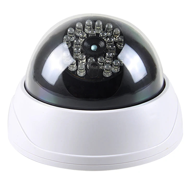 Dummy Dome Security Camera with Red LED Light