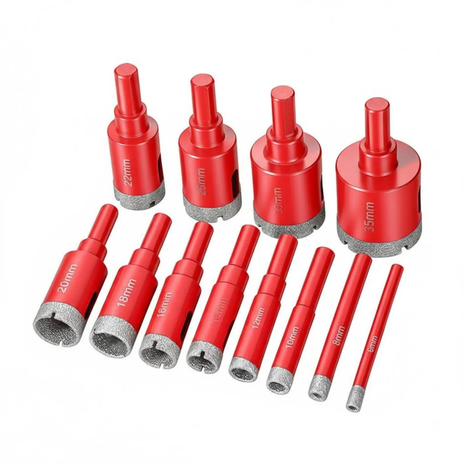 12-Piece Vacuum Brazed Diamond Hole Saw Drill Bit Set with Storage Case