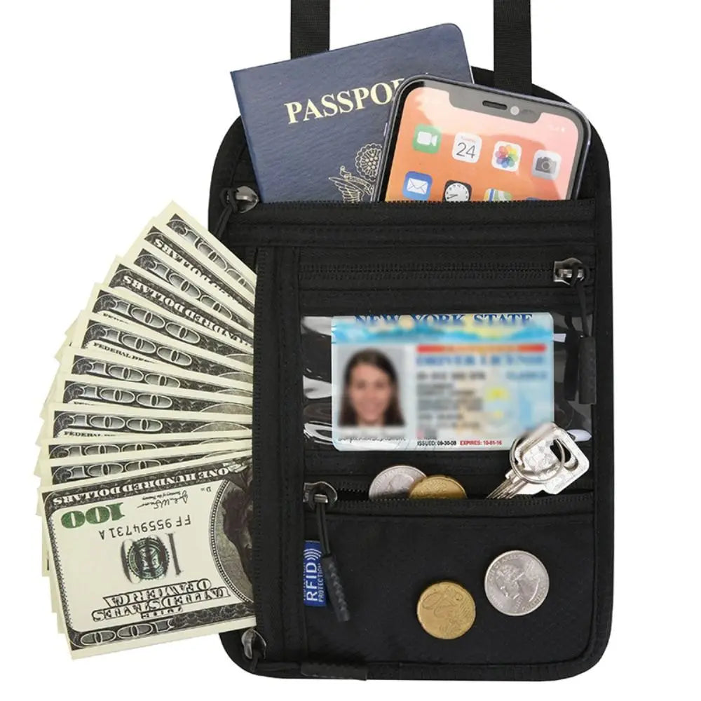 RFID Travel Neck Wallet Pouch