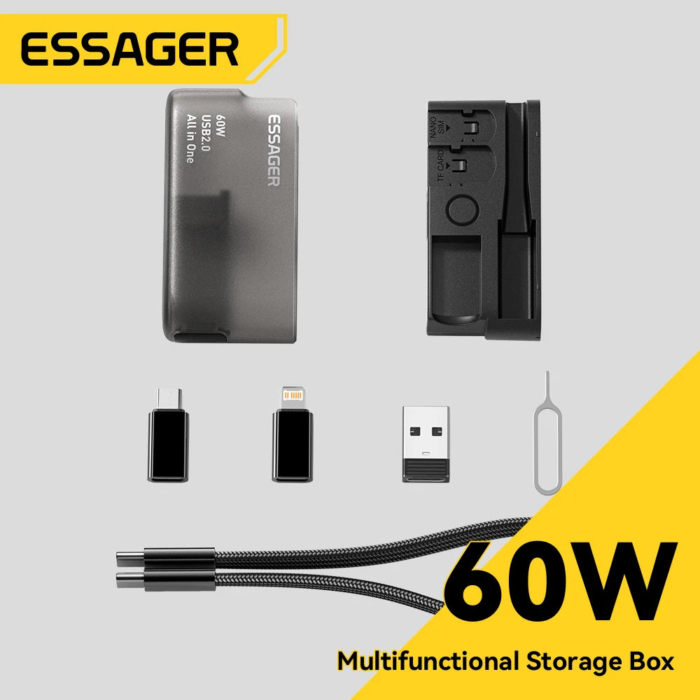 60W Universal Charging Cable Travel Kit & Storage Box