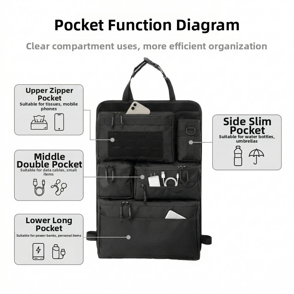 Multi-Pocket Car Seat Organizer Bag