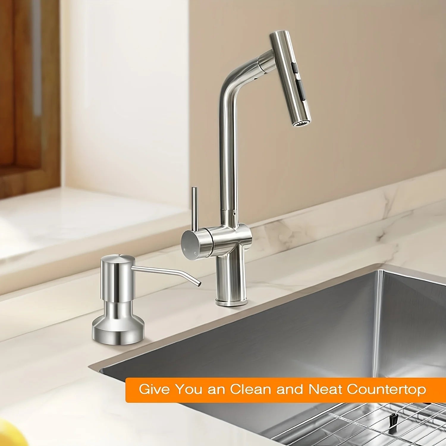 Built-In Kitchen Sink Soap Dispenser with Extension Tube