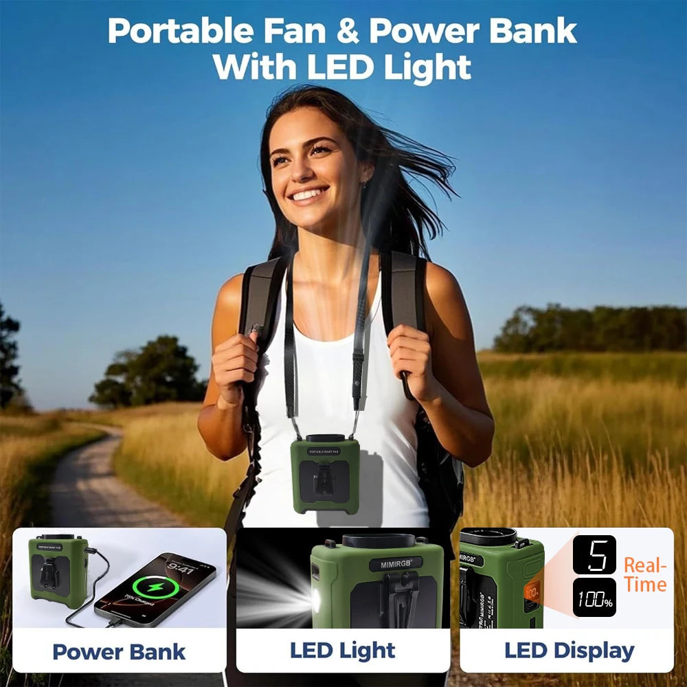 10000mAh Portable Waist Fan