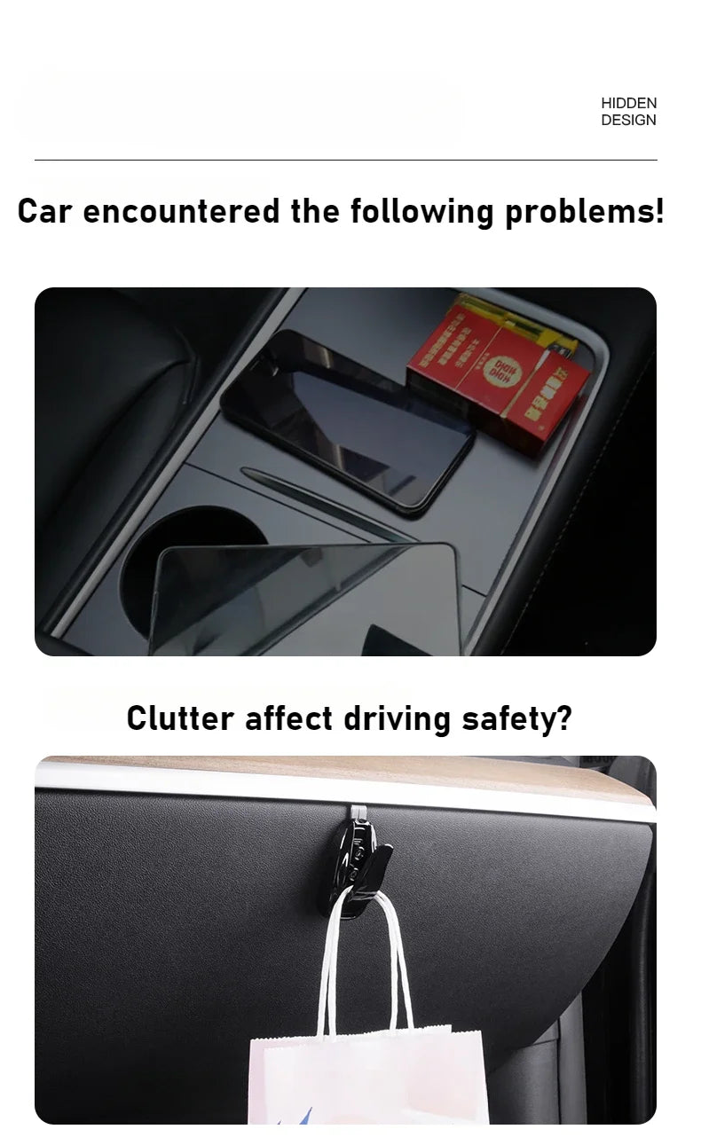 Tesla Model 3/Y Hidden Glove Box Storage Hook