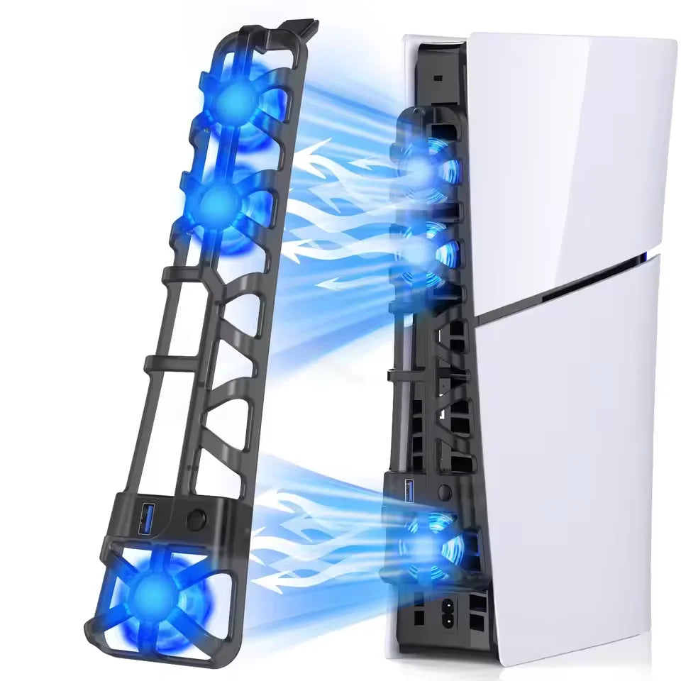 PS5 Slim Cooling Fan with RGB Lighting & USB 3.0 Port
