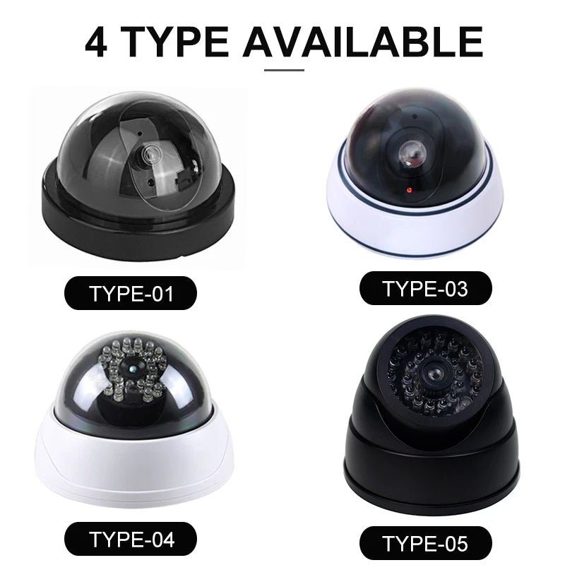 Dummy Dome Security Camera with Red LED Light