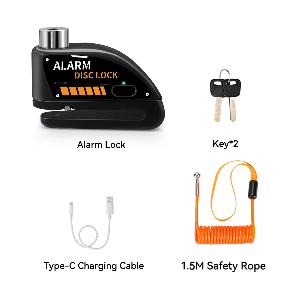 120dB Motorcycle Disc Brake Alarm Lock