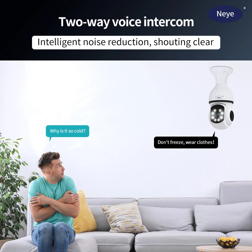 360° E27 WiFi Light Bulb Security Camera