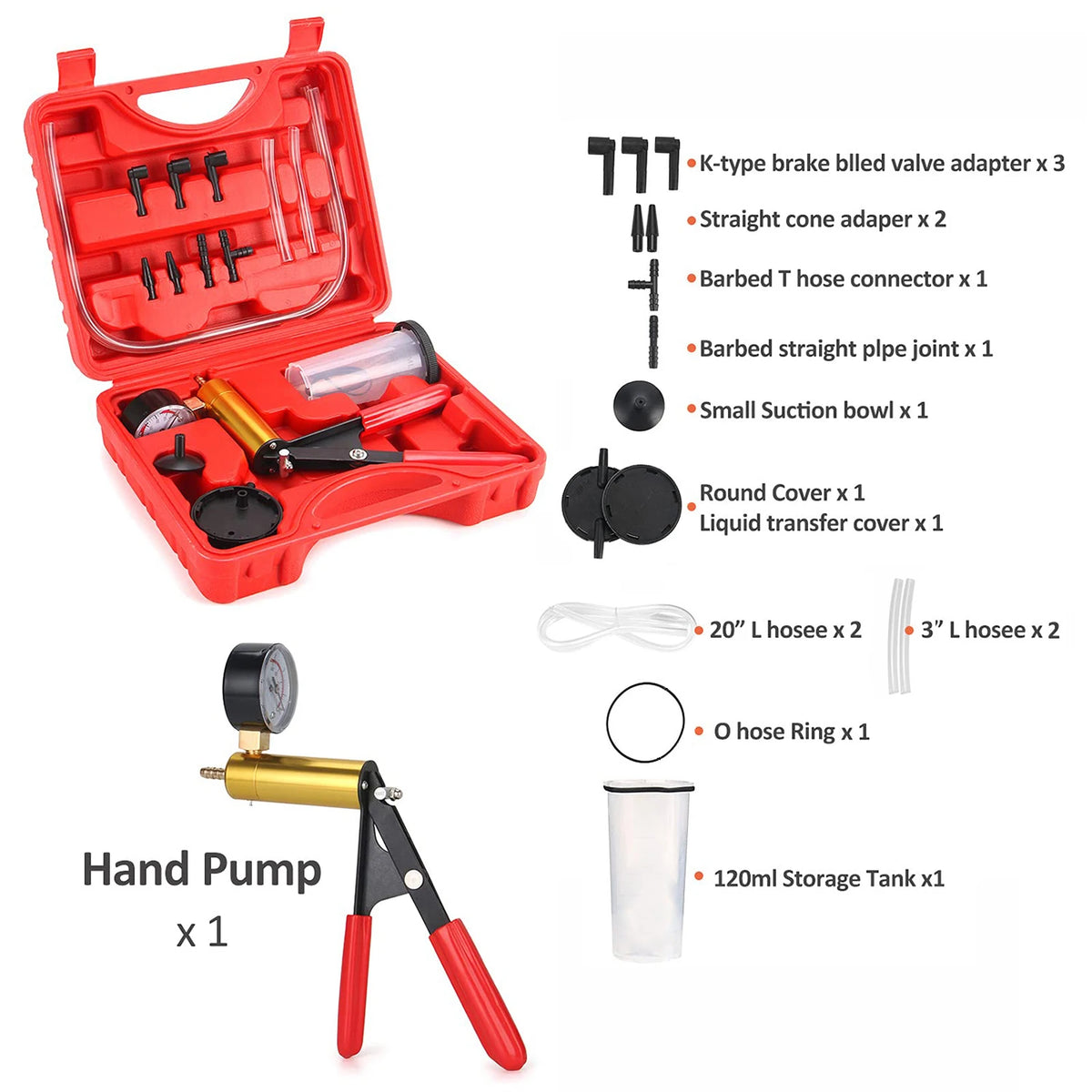 2-in-1 Handheld Brake Bleeder & Vacuum Pump Kit