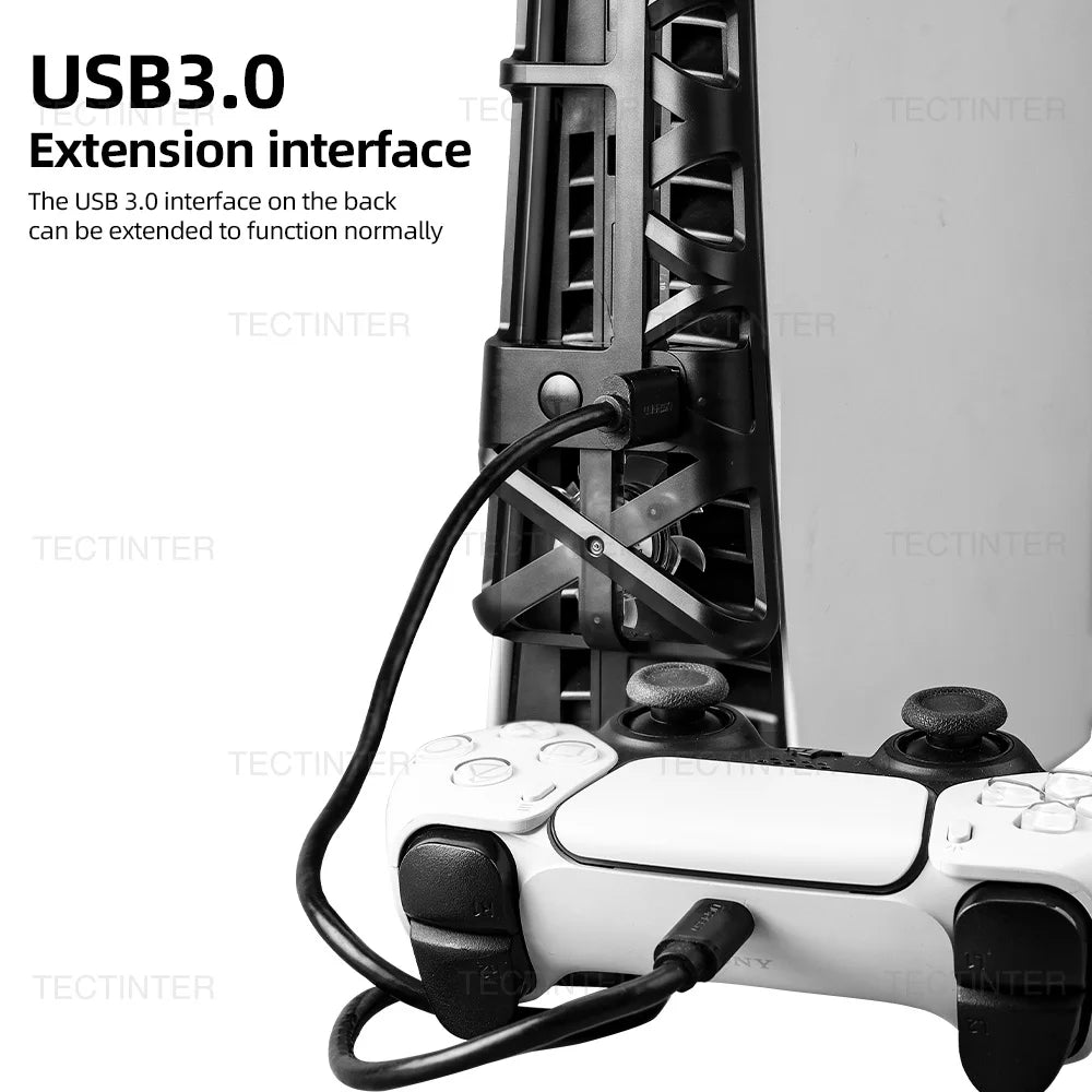 PS5 Slim Cooling Fan with RGB Lighting & USB 3.0 Port