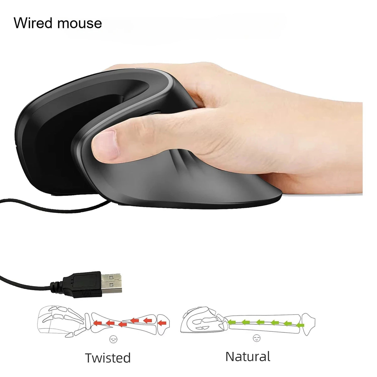 Ergonomic Vertical Silent Mouse