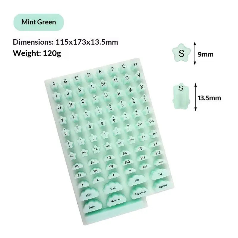 70PCS Raised Silicone Keyboard Stickers for Long Nails