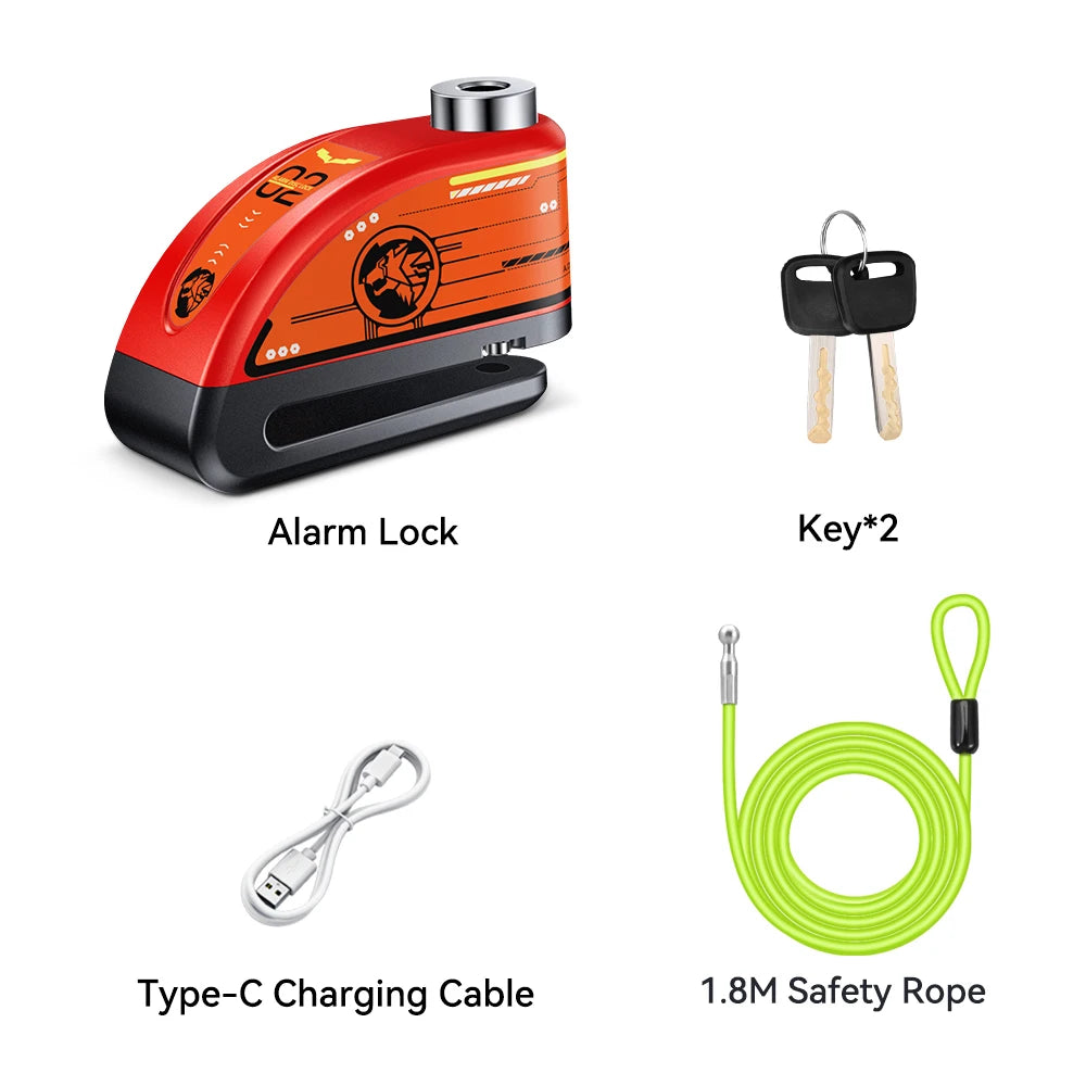 120dB Motorcycle Disc Brake Alarm Lock