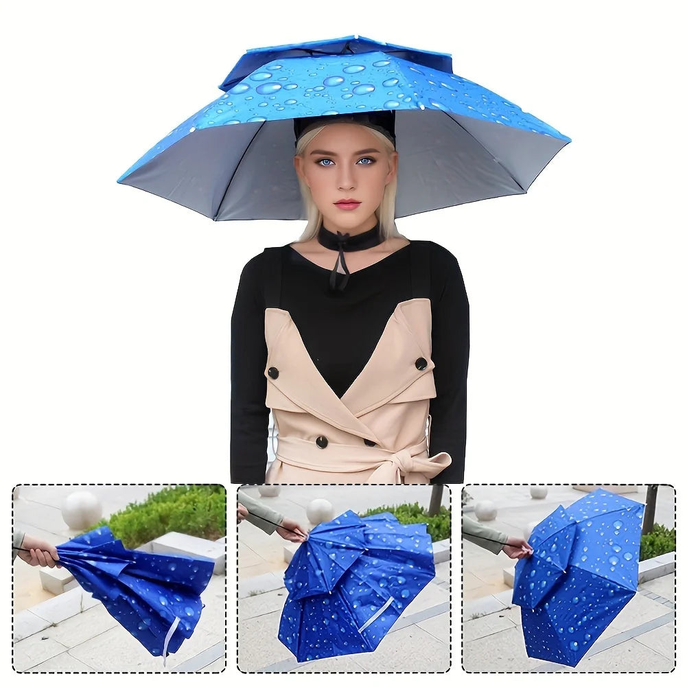 Double Layer Umbrella Fishing Hat