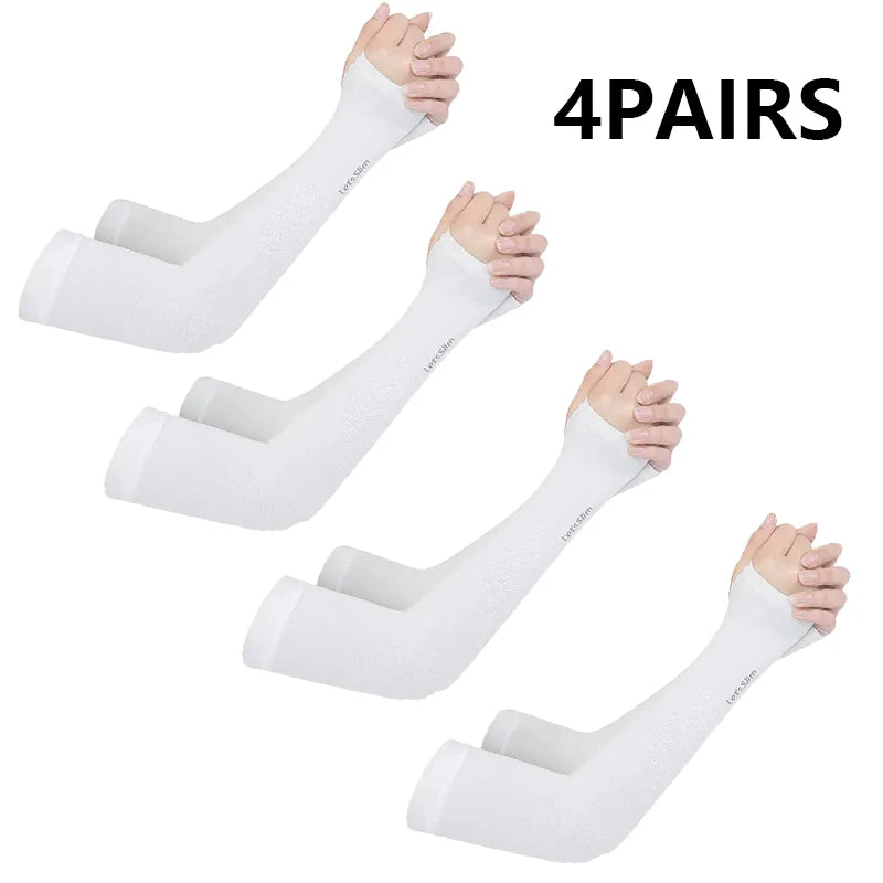 4 Pairs UV Protection Cooling Arm Sleeves (T)
