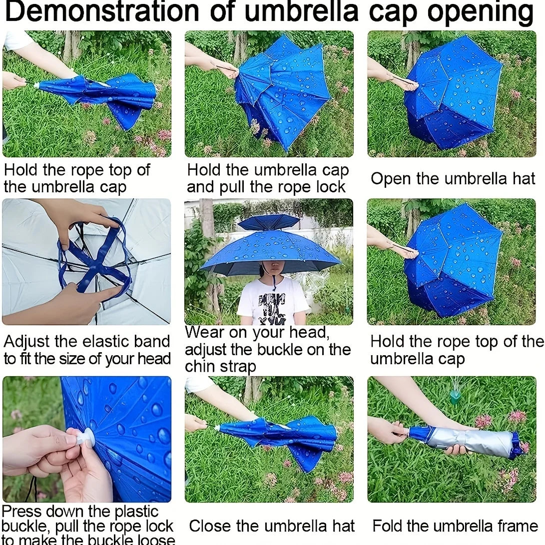 Double Layer Umbrella Fishing Hat