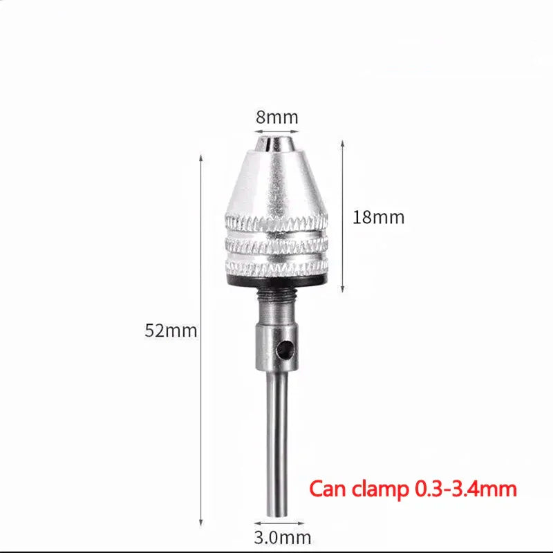 1/4" Hex Shank Keyless Drill Chuck Adapter (0.3mm–6.5mm Clamping Range)