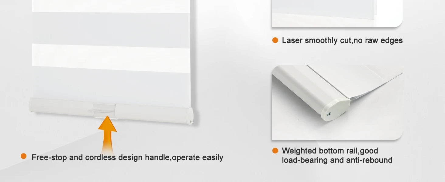 No-Drill Cordless Zebra Blinds