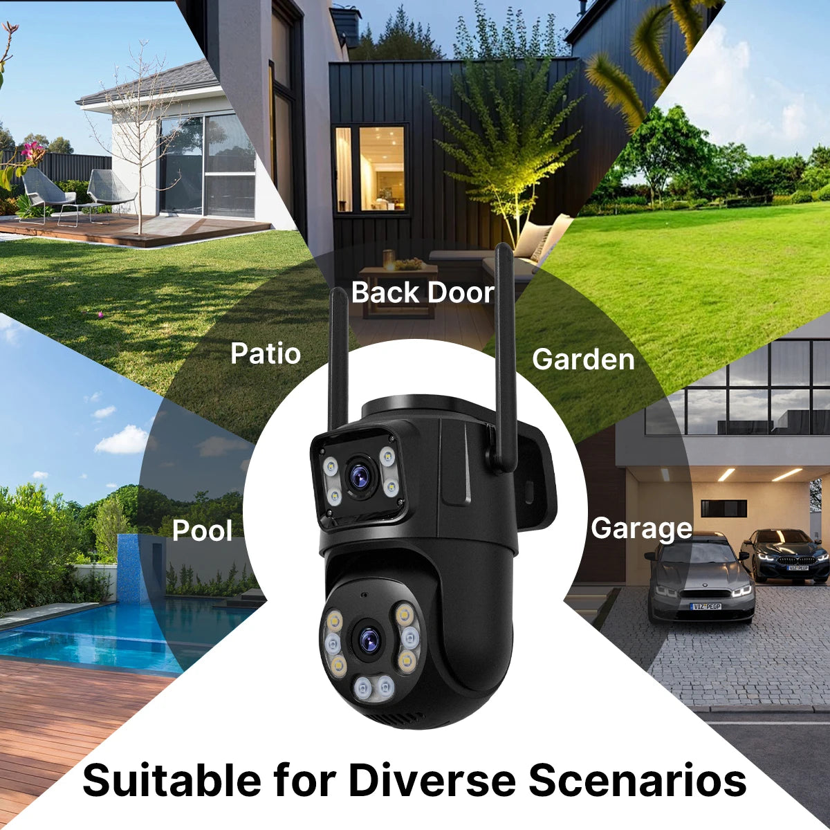 8MP Dual-Lens Outdoor PTZ WiFi Security Camera