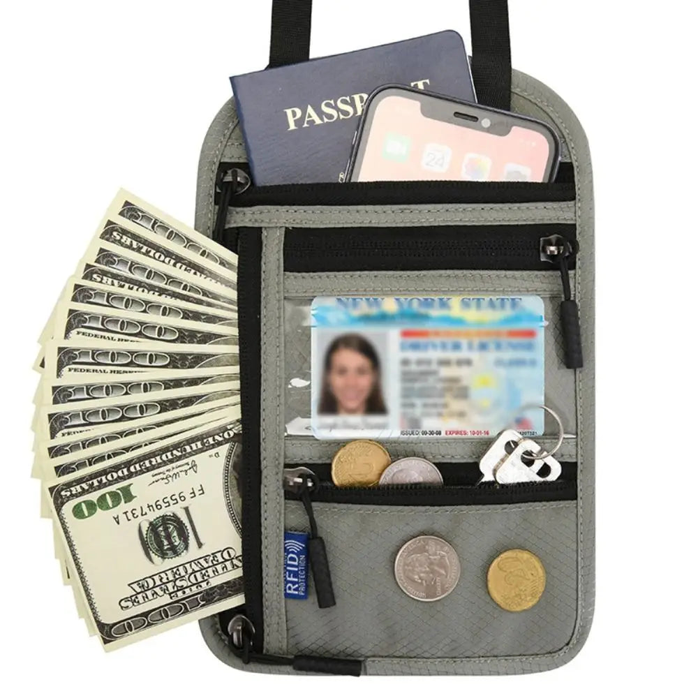 RFID Travel Neck Wallet Pouch