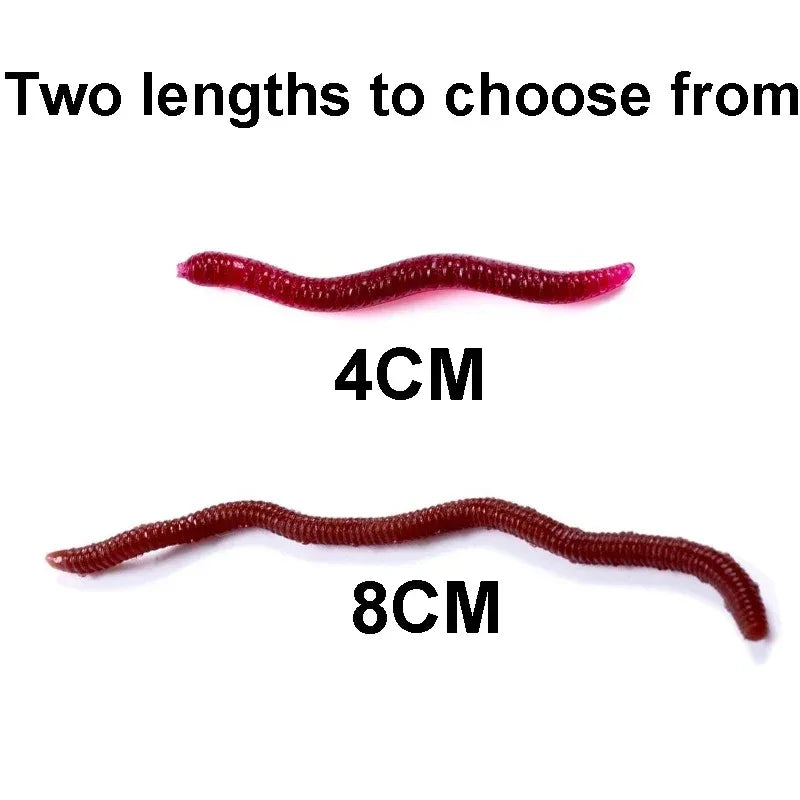 50-Piece Ultra-Realistic Soft Plastic Earthworm Lures